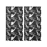 Saxophone music notes treble clef black white them Gauze Curtain