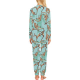 Monkey Palm tree background Women's All Over Print Pajama Set