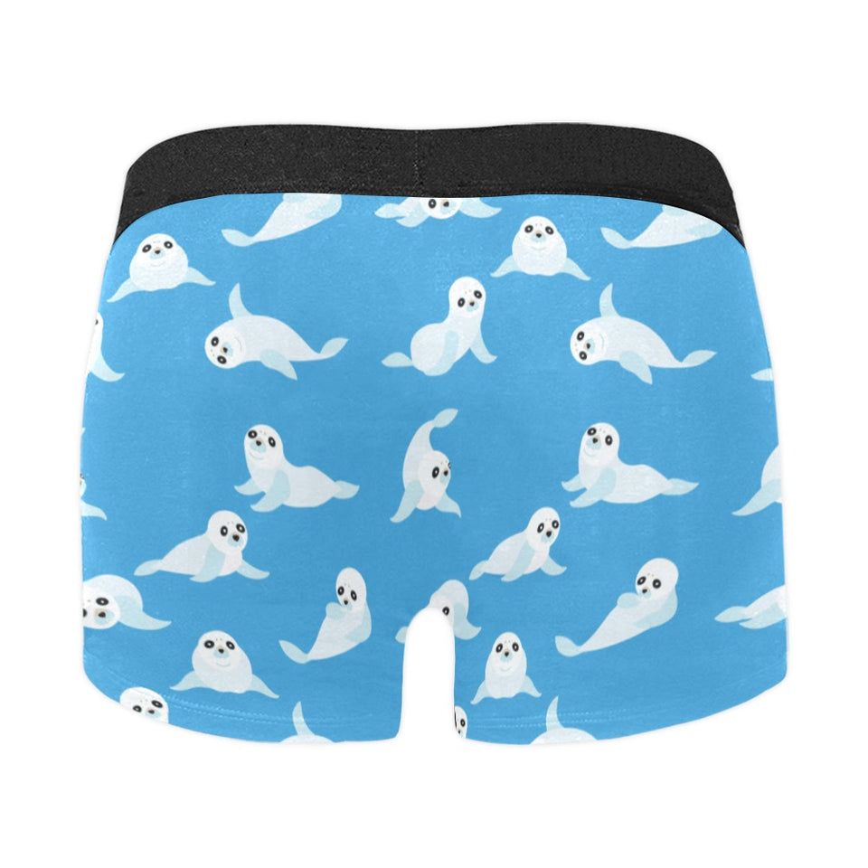 Cute sea lion seal pattern background Men's All Over Print Boxer Briefs Men's Underwear