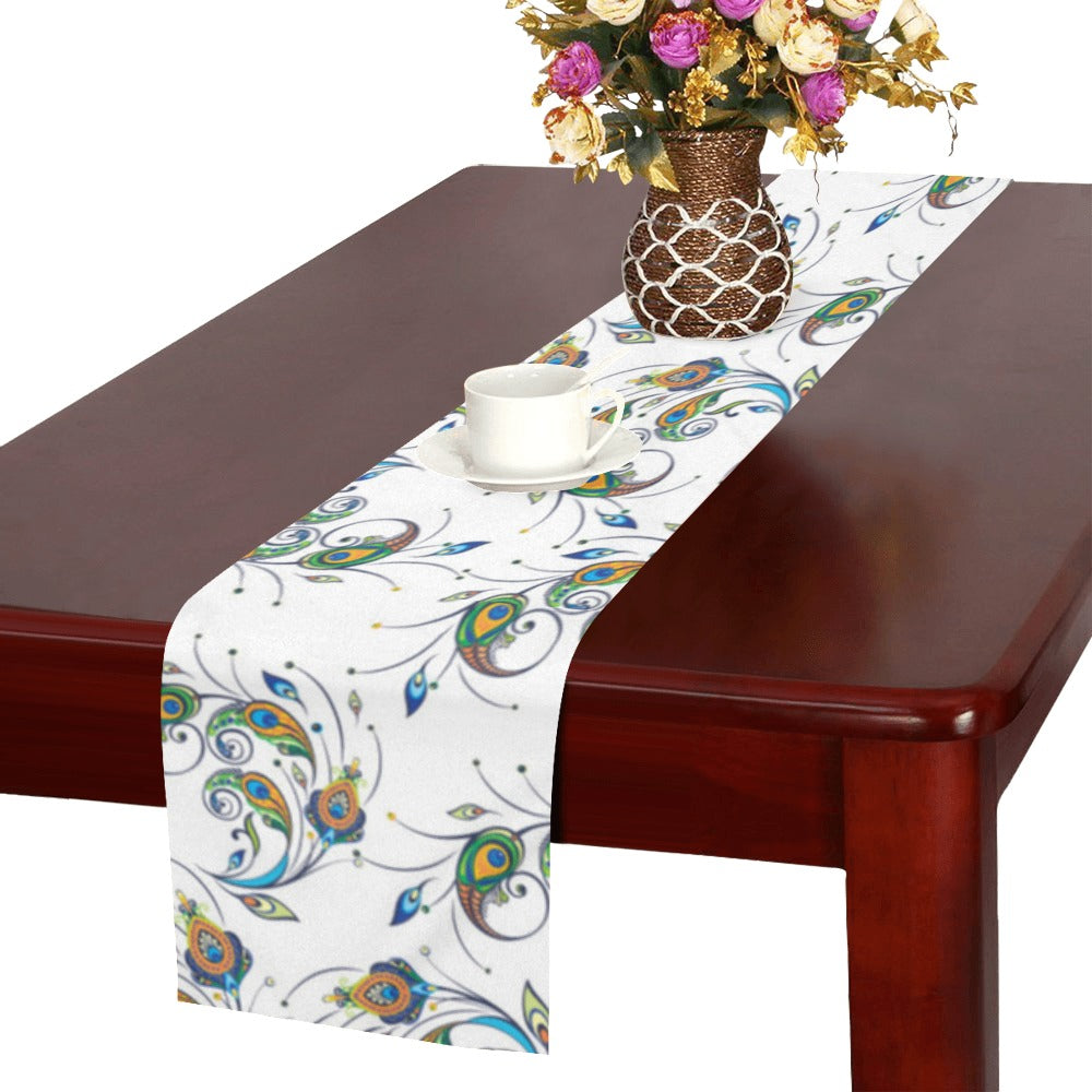 Peacock feather pattern Table Runner