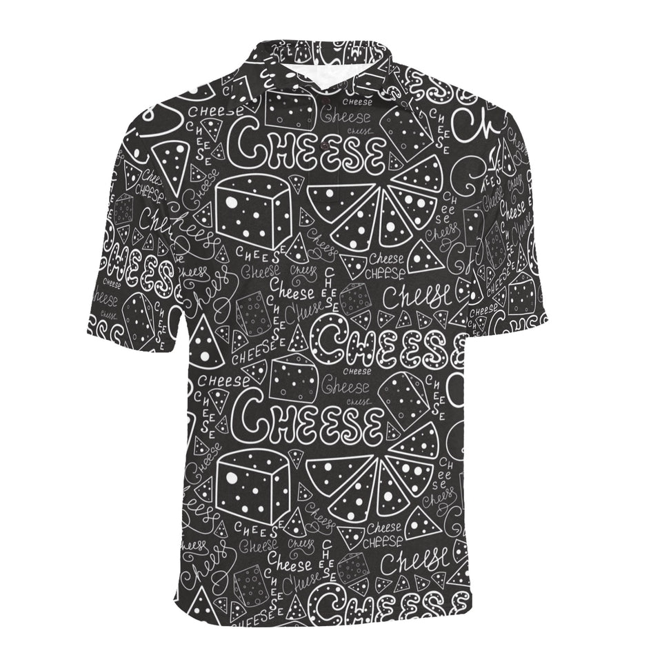 Handwritten cheese pattern Men's All Over Print Polo Shirt