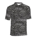 Handwritten cheese pattern Men's All Over Print Polo Shirt