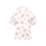 Pink sakura cherry blossom pattern Women's All Over Print Hawaiian Shirt