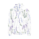 Hand painting Watercolor Lavender Men's Padded Hooded Jacket