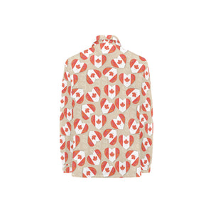 Canada Pattern Print Design 01 Women's Long Sleeve Polo Shirt