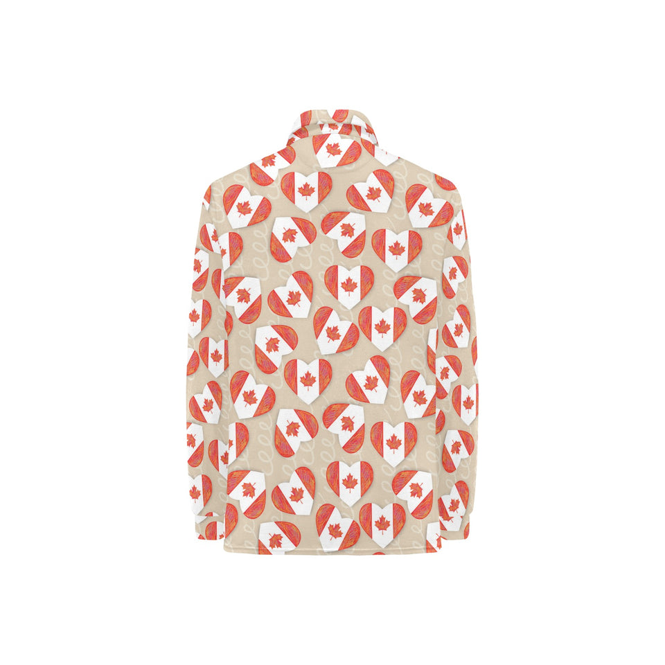 Canada Pattern Print Design 01 Women's Long Sleeve Polo Shirt