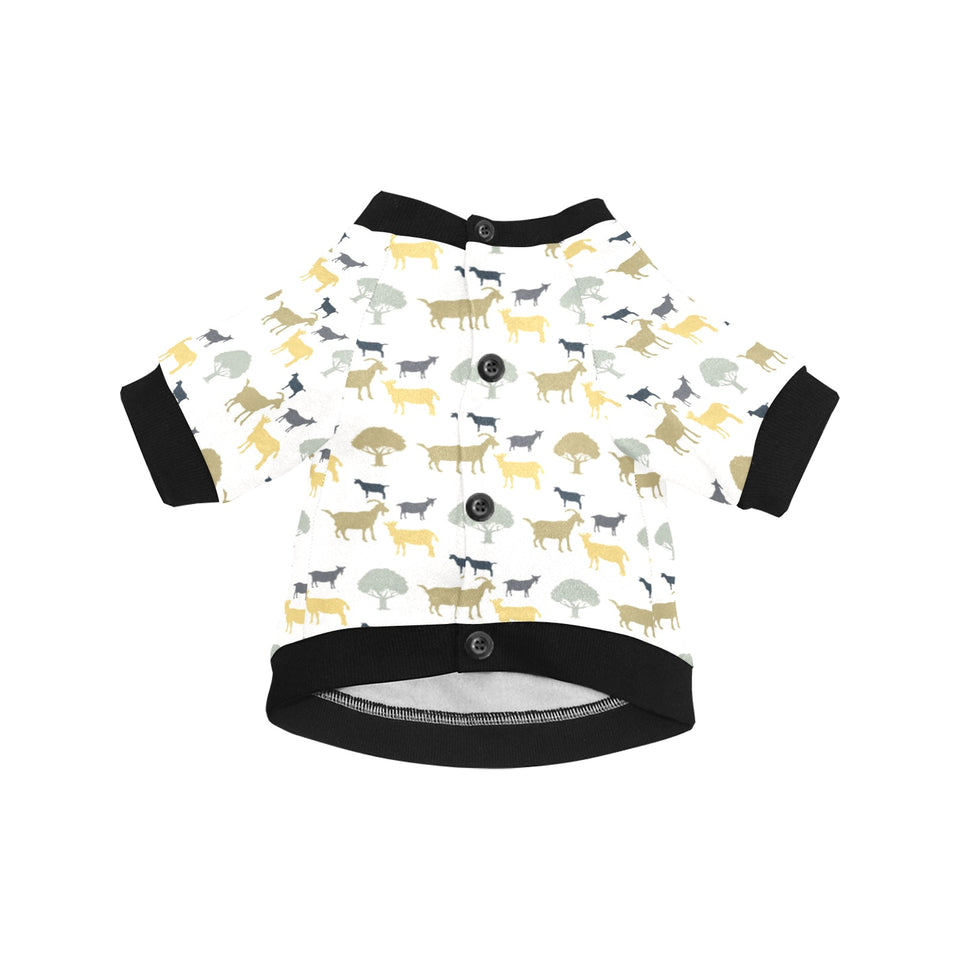 Silhouettes of goat and tree pattern All Over Print Pet Dog Round Neck Fuzzy Shirt