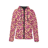 Popcorn Pattern Print Design 02 Women's Padded Hooded Jacket