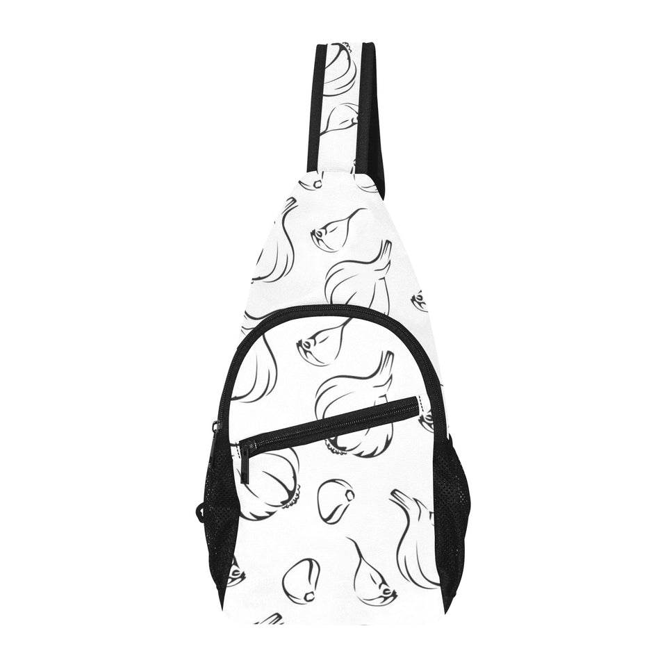 Garlic pattern black white All Over Print Chest Bag