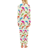 Colorful Chameleon lizard pattern Women's All Over Print Pajama Set