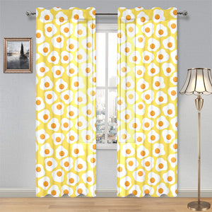 Fried Eggs Pattern Print Design 05 Gauze Curtain