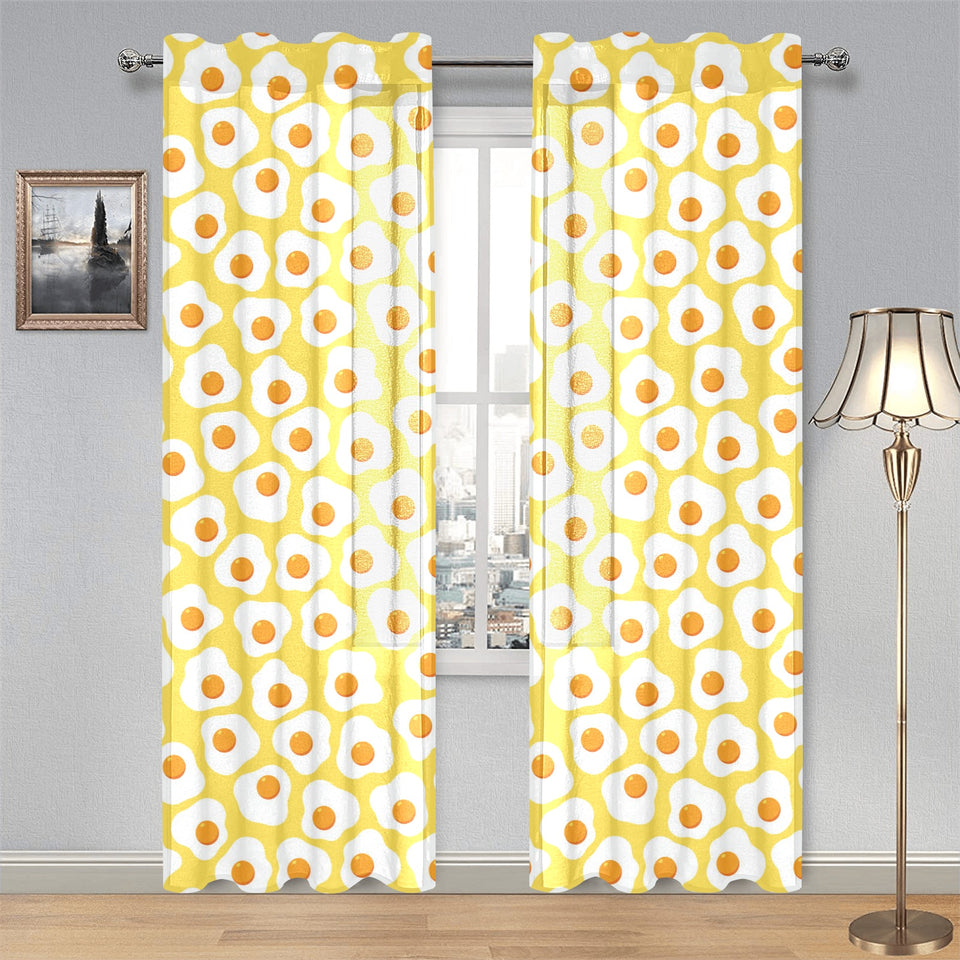 Fried Eggs Pattern Print Design 05 Gauze Curtain
