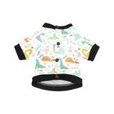 Cute funny kids dinosaurs pattern All Over Print Pet Dog Round Neck Fuzzy Shirt