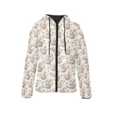 Tea pots Pattern Print Design 03 Women's Padded Hooded Jacket
