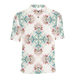 Square floral indian flower pattern Men's All Over Print Polo Shirt