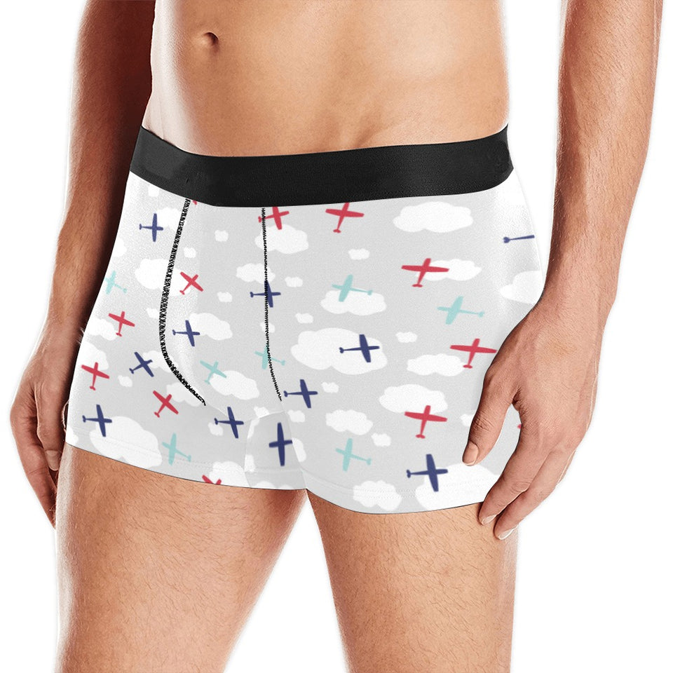 Airplane cloud grey background Men's All Over Print Boxer Briefs Men's Underwear