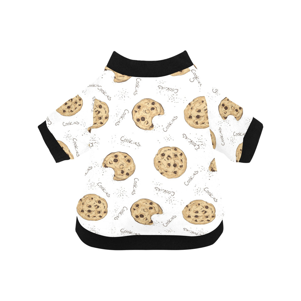 Sketch style cookie pattern All Over Print Pet Dog Round Neck Fuzzy Shirt