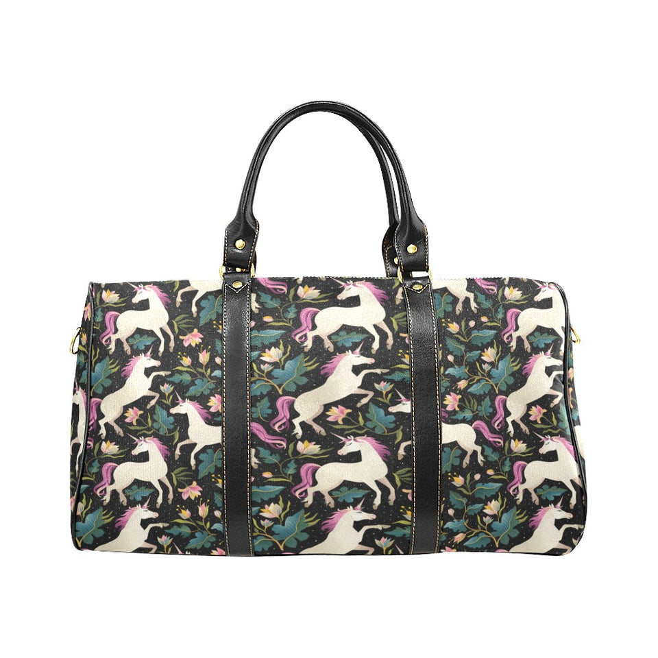 Unicorns forest background Travel Bag