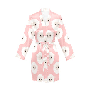 Cute sheep pattern Women's Long Sleeve Belted Night Robe