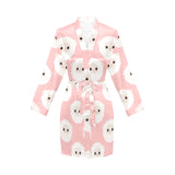 Cute sheep pattern Women's Long Sleeve Belted Night Robe