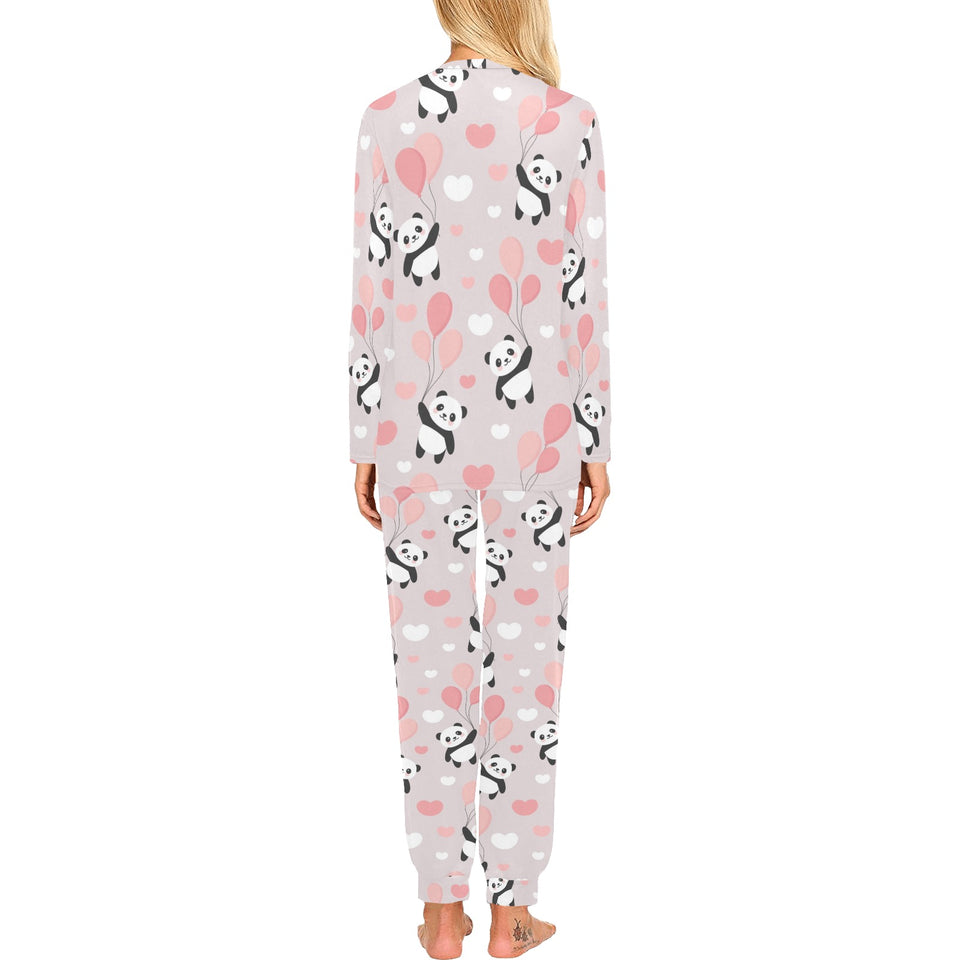Cute panda ballon heart pattern Women's All Over Print Pajama Set
