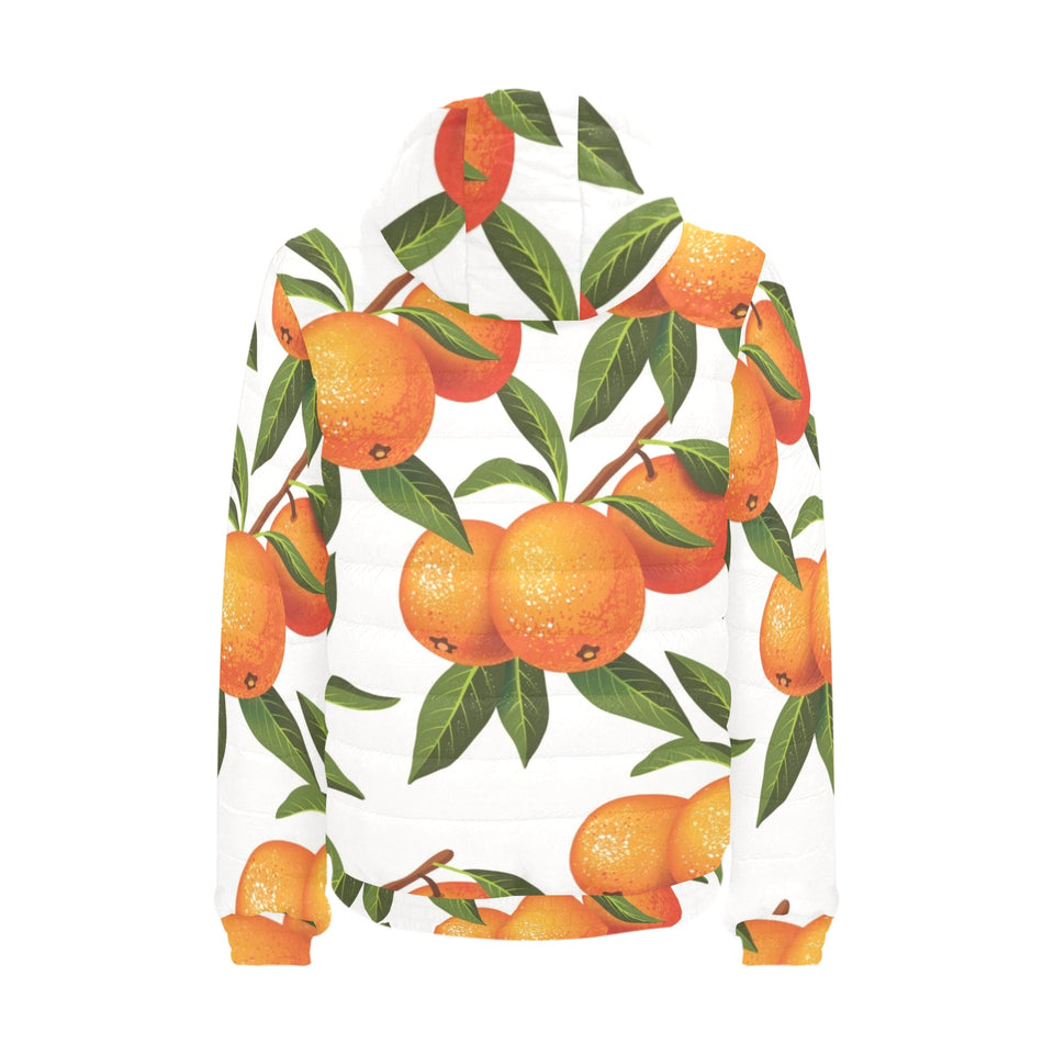 Oranges pattern background Men's Padded Hooded Jacket