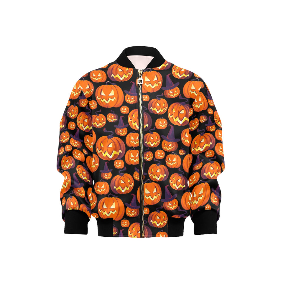 Halloween Pumpkin pattern Kids' Boys' Girls' Bomber Jacket