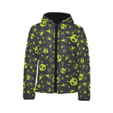 Alien Pattern Print Design 02 Kids' Boys' Girls' Padded Hooded Jacket