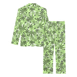 Canabis Marijuana Weed Pattern Print Design 01 Women's Long Pajama Set