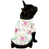Hand drawn butterfly rose All Over Print Pet Dog Round Neck Fuzzy Shirt
