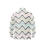 zigzag chevron paint pattern Men's Long Sleeve Polo Shirt