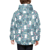 Cute rabbit pattern Kids' Boys' Girls' Padded Hooded Jacket