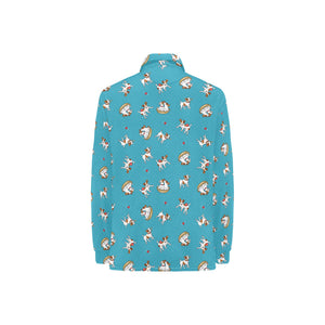 Jack Russel Pattern Print Design 03 Women's Long Sleeve Polo Shirt