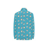 Jack Russel Pattern Print Design 03 Women's Long Sleeve Polo Shirt