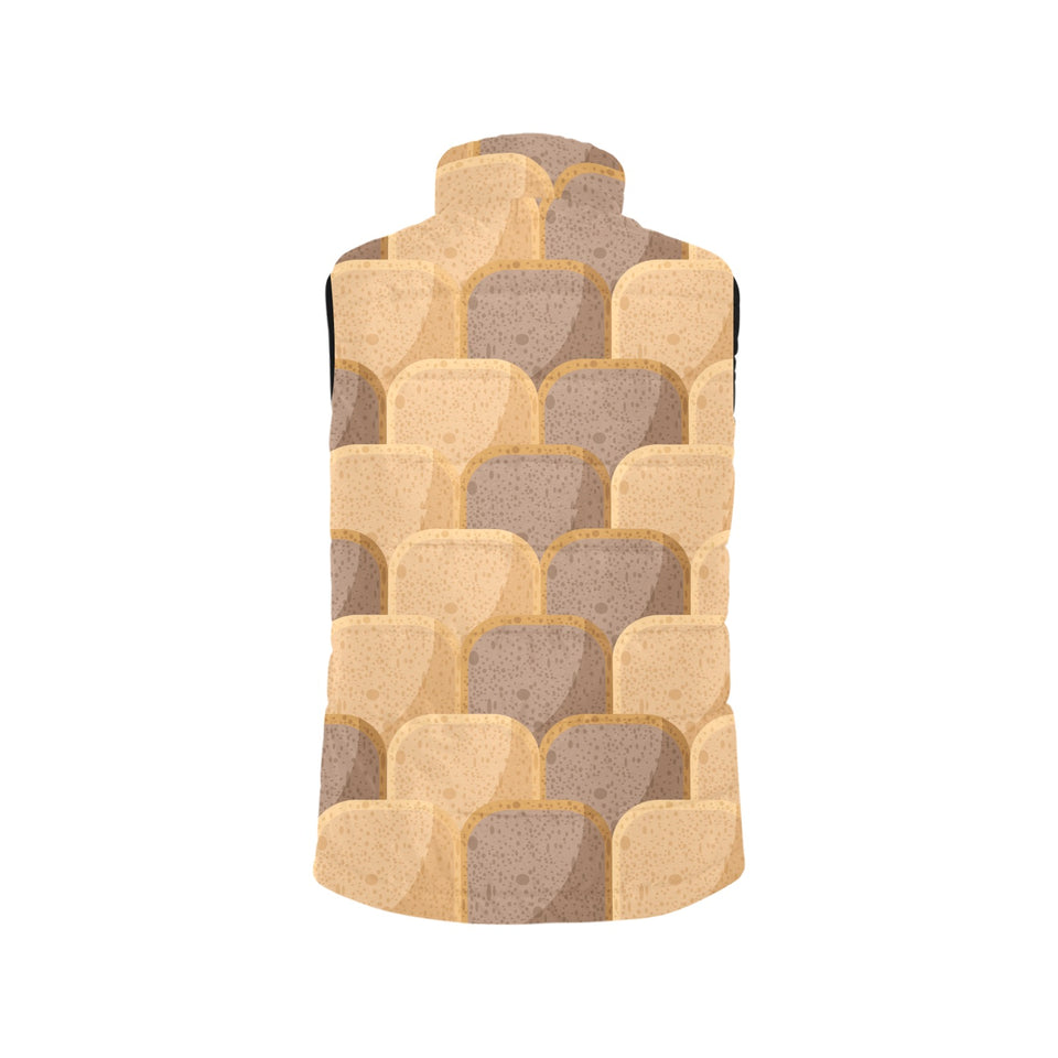 Bread Toast Pattern Print Design 04 Men's Padded Vest