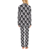 Music Notes Pattern Print Design 01 Women's Long Pajama Set
