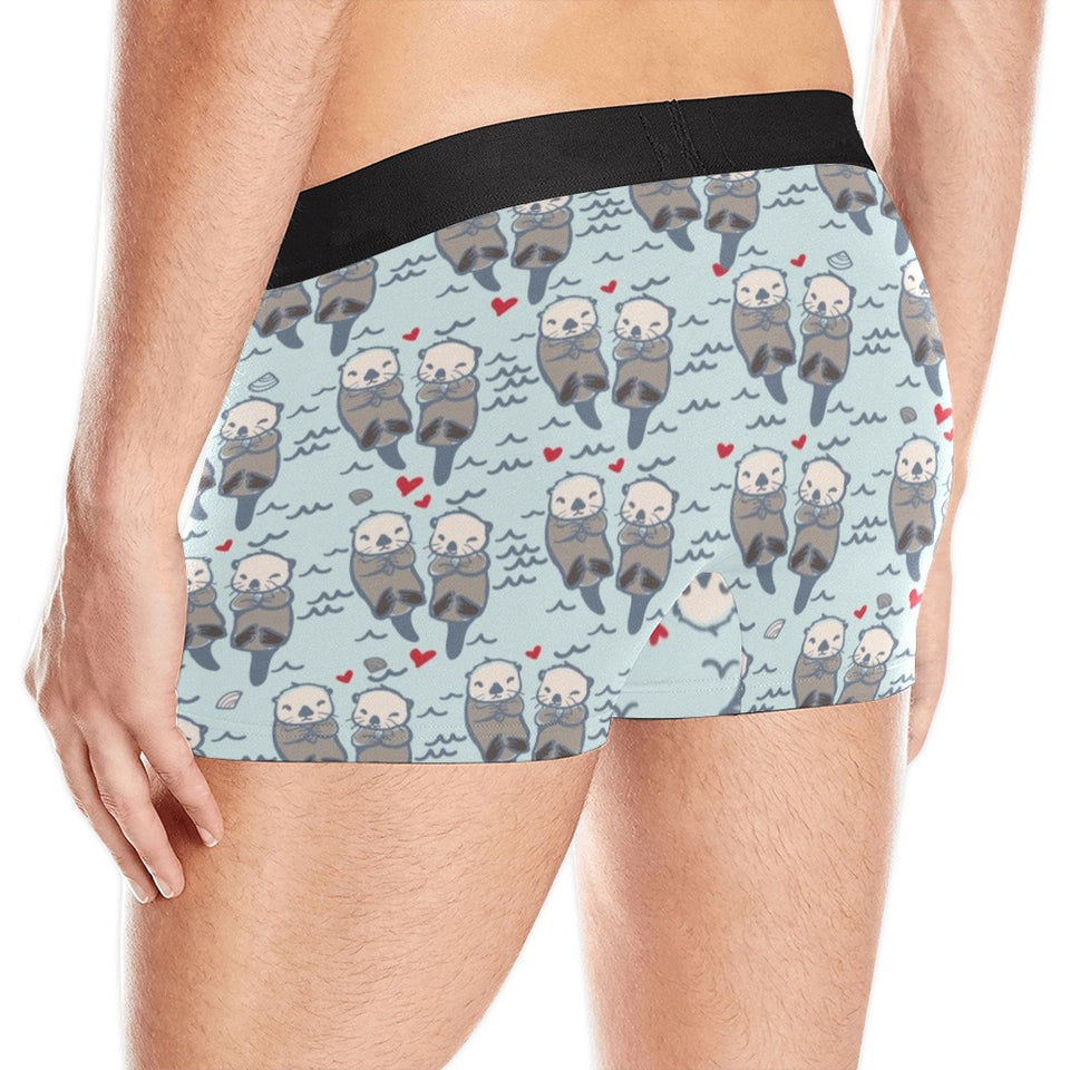 Lovely Sea Otter Pattern Men's All Over Print Boxer Briefs Men's Underwear
