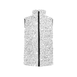 Cartoon hand drawn ice cream black white Men's Padded Vest