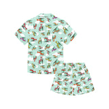 Helicopter design pattern Kids' Boys' Girls' V-Neck Short Pajama Set