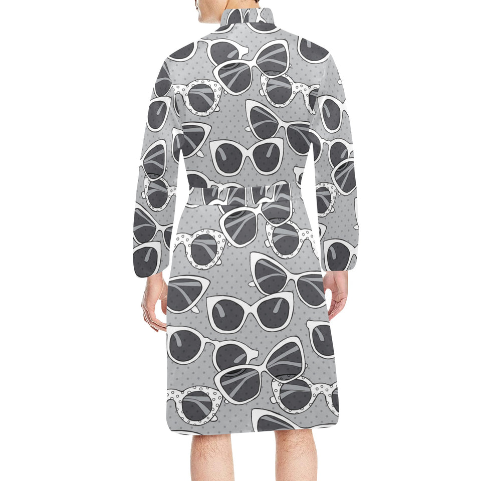Sun Glasses Pattern Print Design 04 Men's Long Sleeve Belted Night Robe