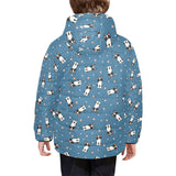 Cute boston terrier dog spattern Kids' Boys' Girls' Padded Hooded Jacket