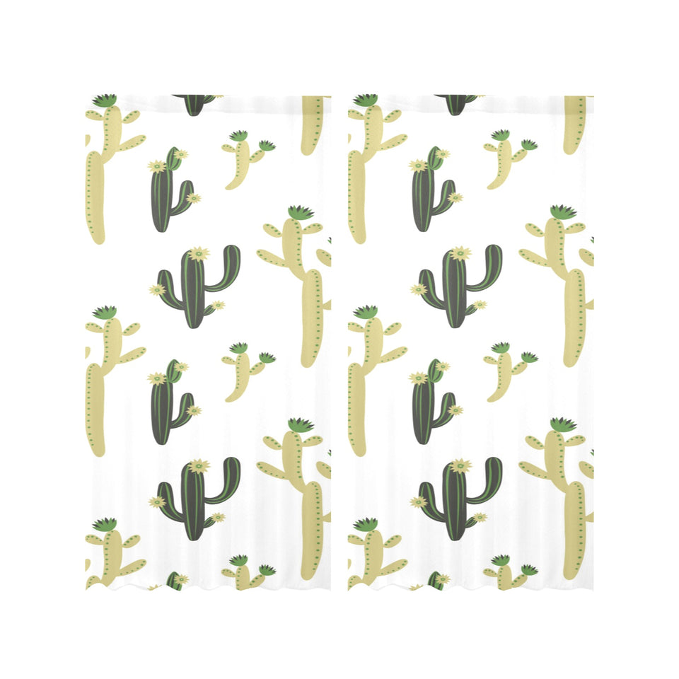 Cute cactus pattern Gauze Curtain