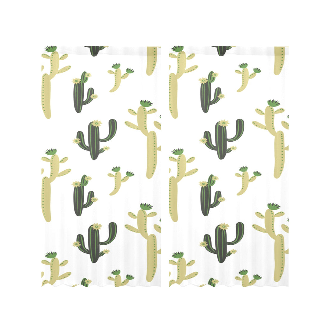 Cute cactus pattern Gauze Curtain