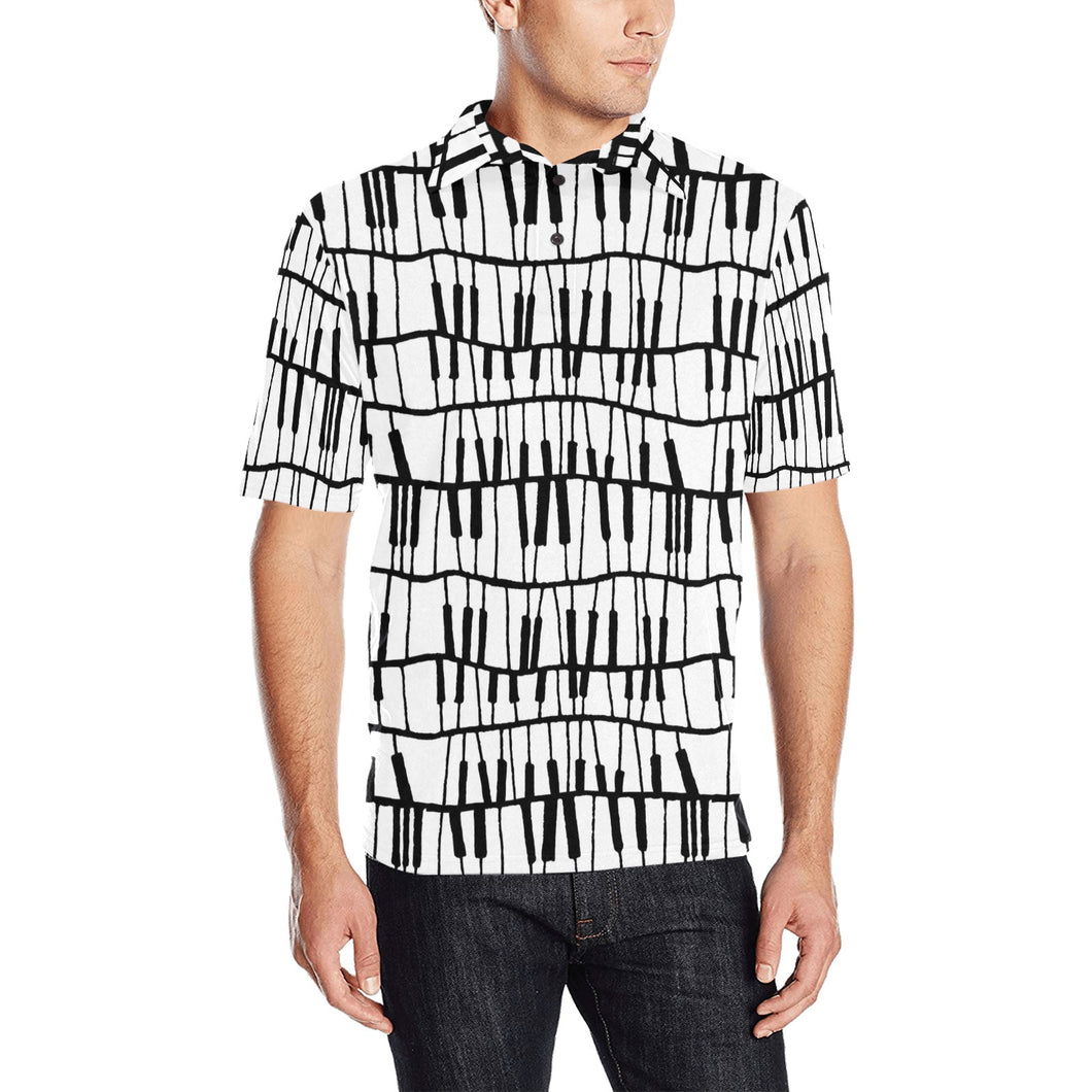 Piano Pattern Print Design 03 Men's All Over Print Polo Shirt