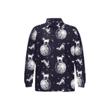 Chihuahua space helmet. astronaut pattern Men's Long Sleeve Polo Shirt