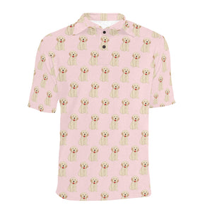 Golden Retriever Pattern Print Design 02 Men's All Over Print Polo Shirt