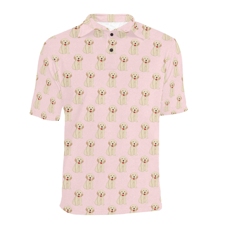 Golden Retriever Pattern Print Design 02 Men's All Over Print Polo Shirt
