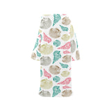 Colorful shell pattern Blanket Robe with Sleeves