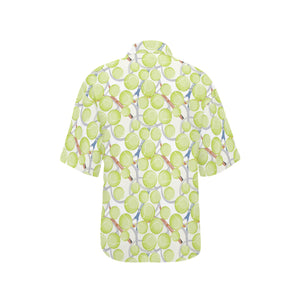 Tennis Pattern Print Design 01 Women's All Over Print Hawaiian Shirt