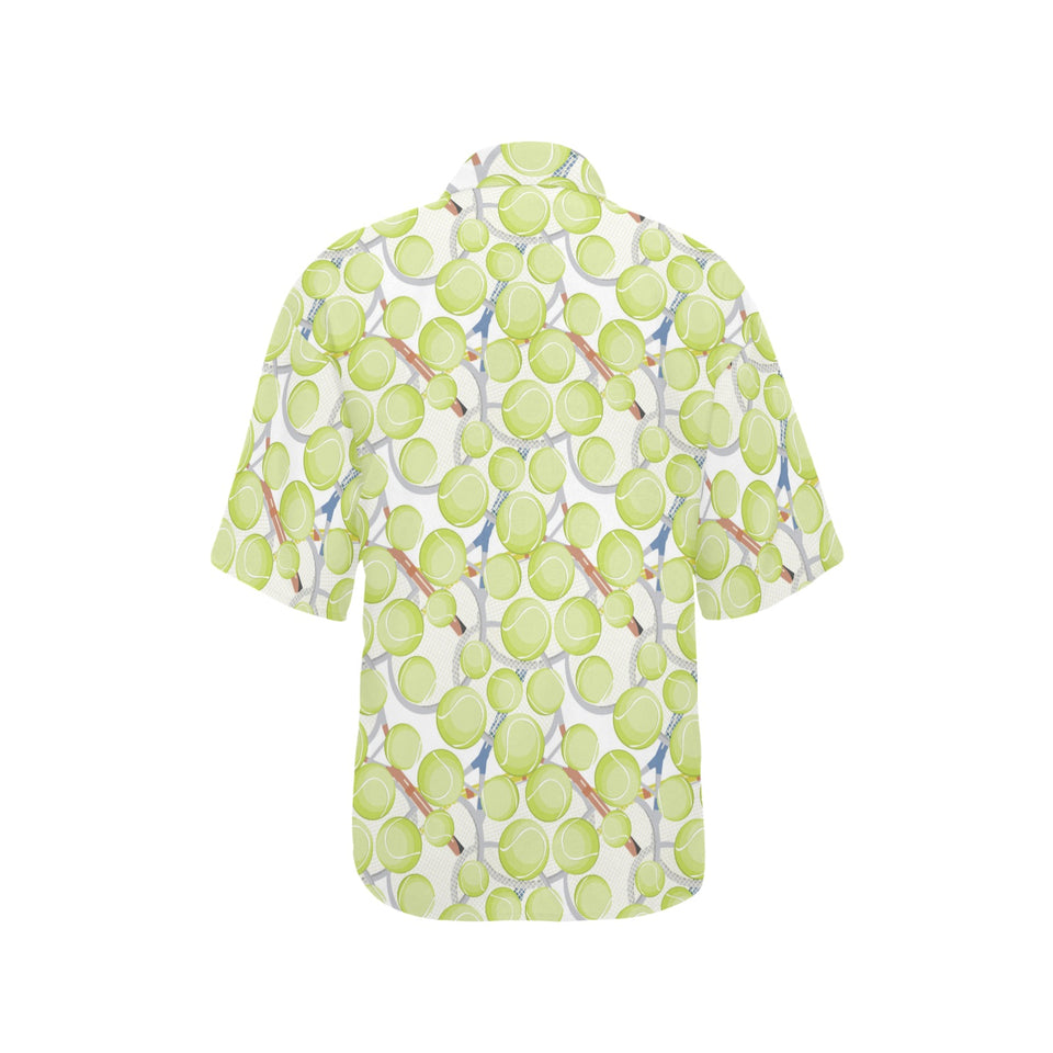 Tennis Pattern Print Design 01 Women's All Over Print Hawaiian Shirt